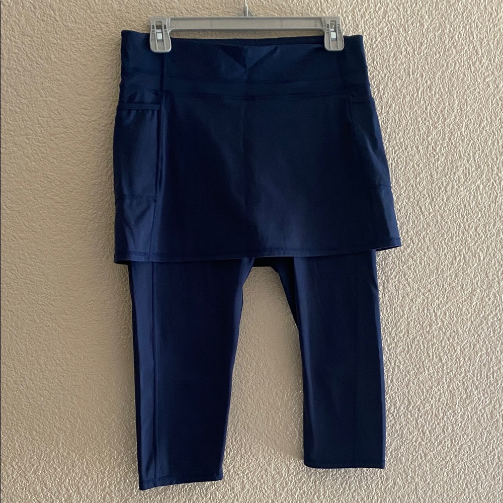 Sol Sister Navy Skirted Leggings - Athletic Capri Skirt
